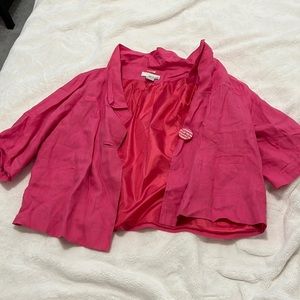 Lucy & Laurel Womens Hot Pink Lightweight Blazer Top